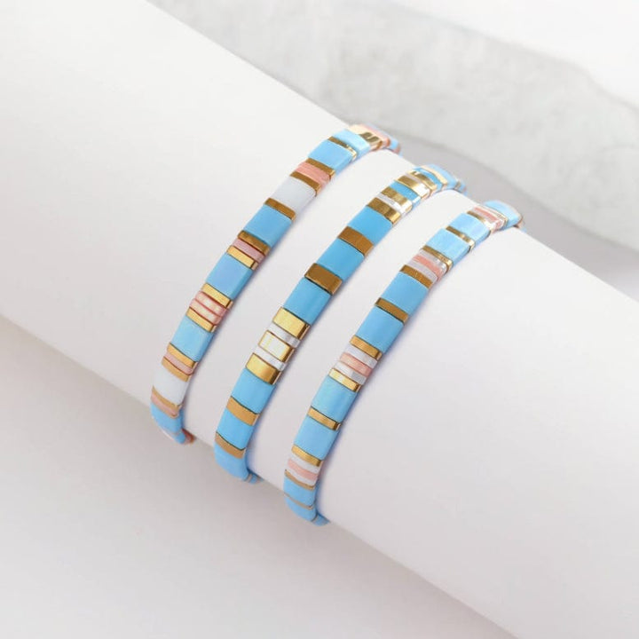 Parure Thalia - Bracelets de perles - bracelets perles plates fait main en perles Miyuki par Køss Design