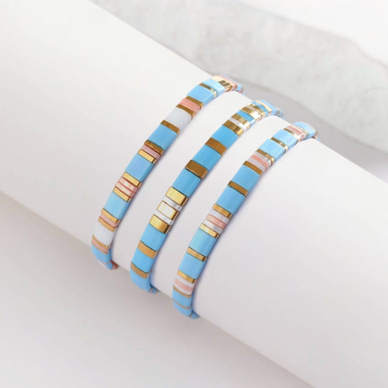 Parure Thalia - Bracelets de perles - bracelets perles plates fait main en perles Miyuki par Køss Design
