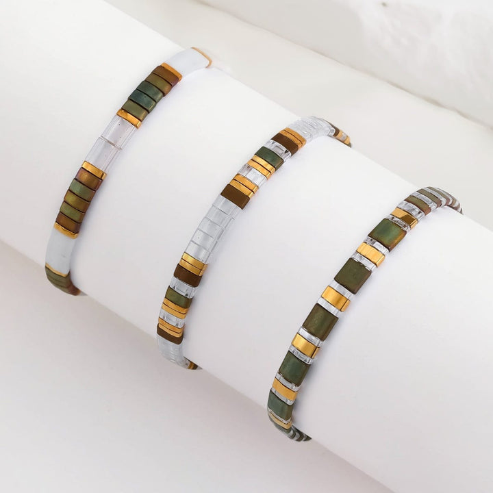 Parure Mila - Bracelet de perles - bracelets perles plates fait main en perles Miyuki par Køss Design