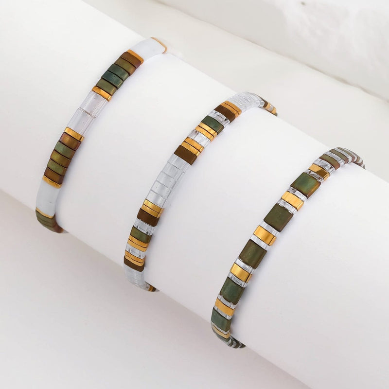 Parure Mila - Bracelet de perles - bracelets perles plates fait main en perles Miyuki par Køss Design