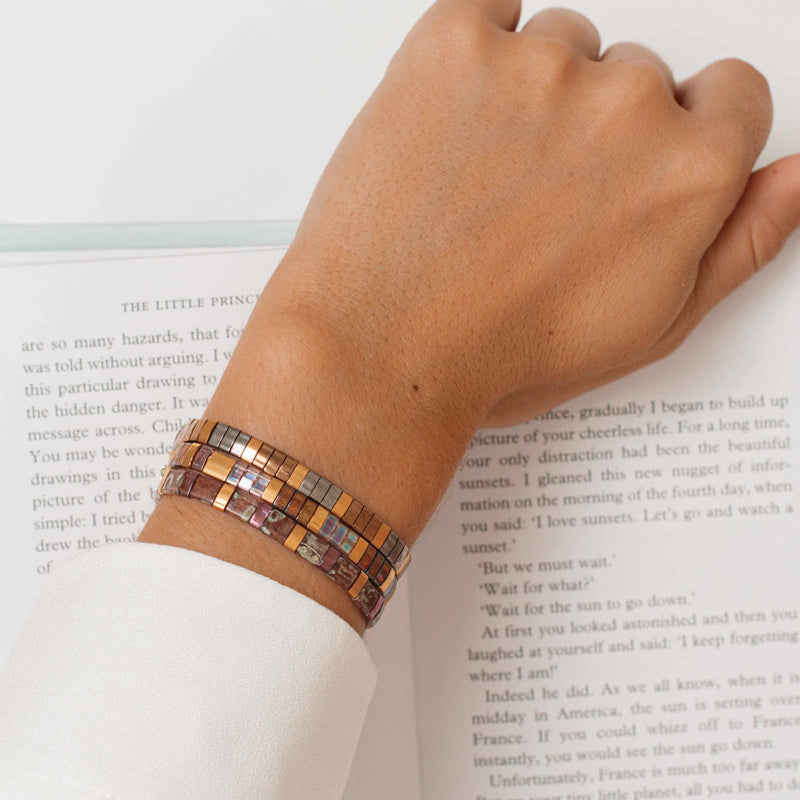 Parure Odette - bracelet en perles Miyuki porté au poignet