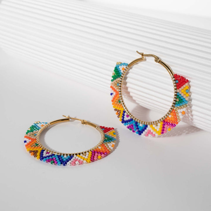 Agathe - Boucles d'oreilles - earring fait main en perles Miyuki par Køss Design