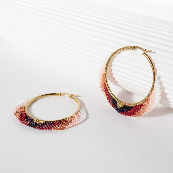 Amel - Boucles d'oreilles - earring fait main en perles Miyuki par Køss Design