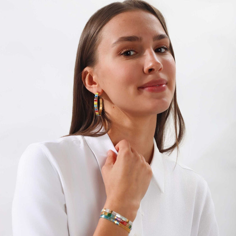Anka - détail des couleurs et motifs en perles Miyuki Tila