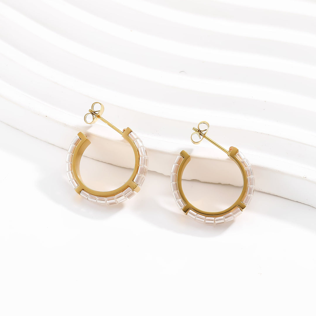Bianca - Boucles d'oreilles - earring fait main en perles Miyuki par Køss Design