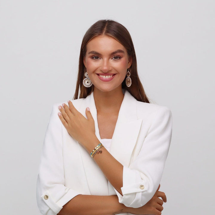 Blanca - détail des couleurs et motifs en perles Miyuki Tila