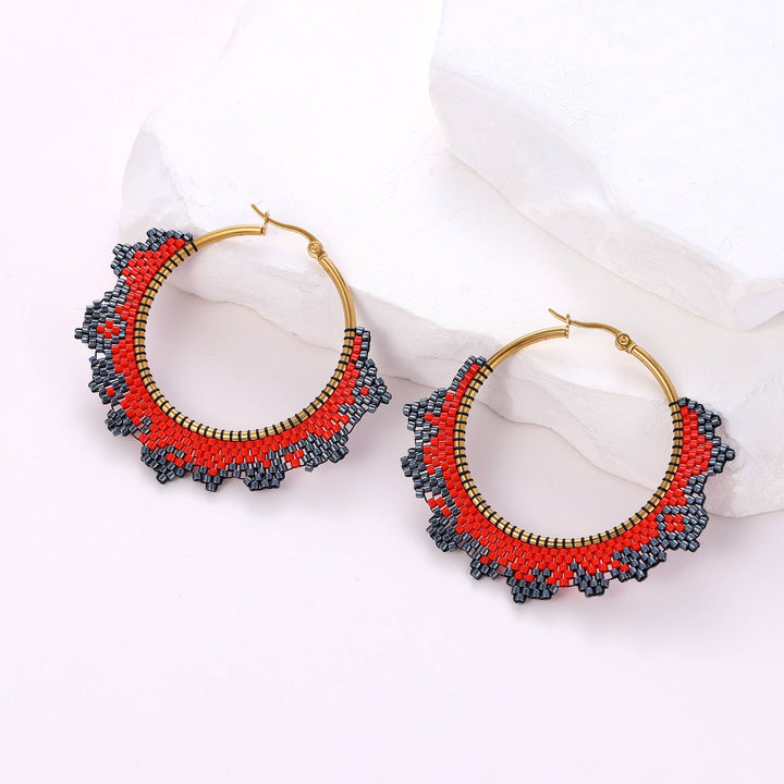 Comy - Boucles d'oreilles - earring fait main en perles Miyuki par Køss Design
