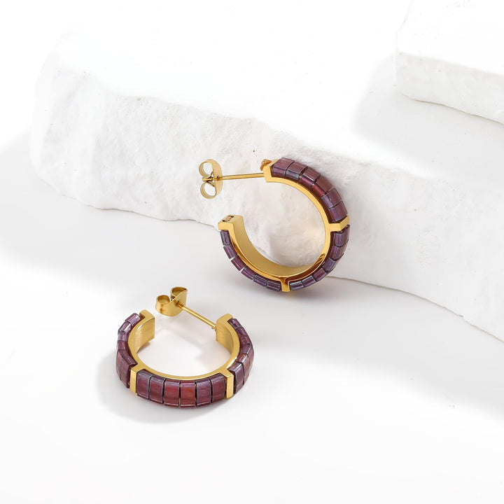 Feurine - Boucles d'oreilles Pierre de naissance Février