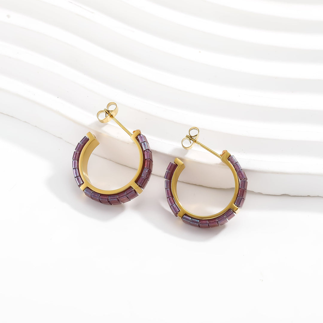 Feurine - Boucles d'oreilles - earring fait main en perles Miyuki par Køss Design