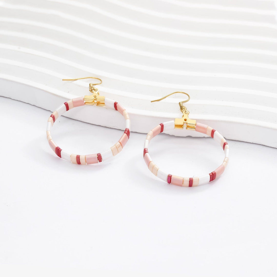 Fleur - Boucles d'oreilles - earring fait main en perles Miyuki par Køss Design