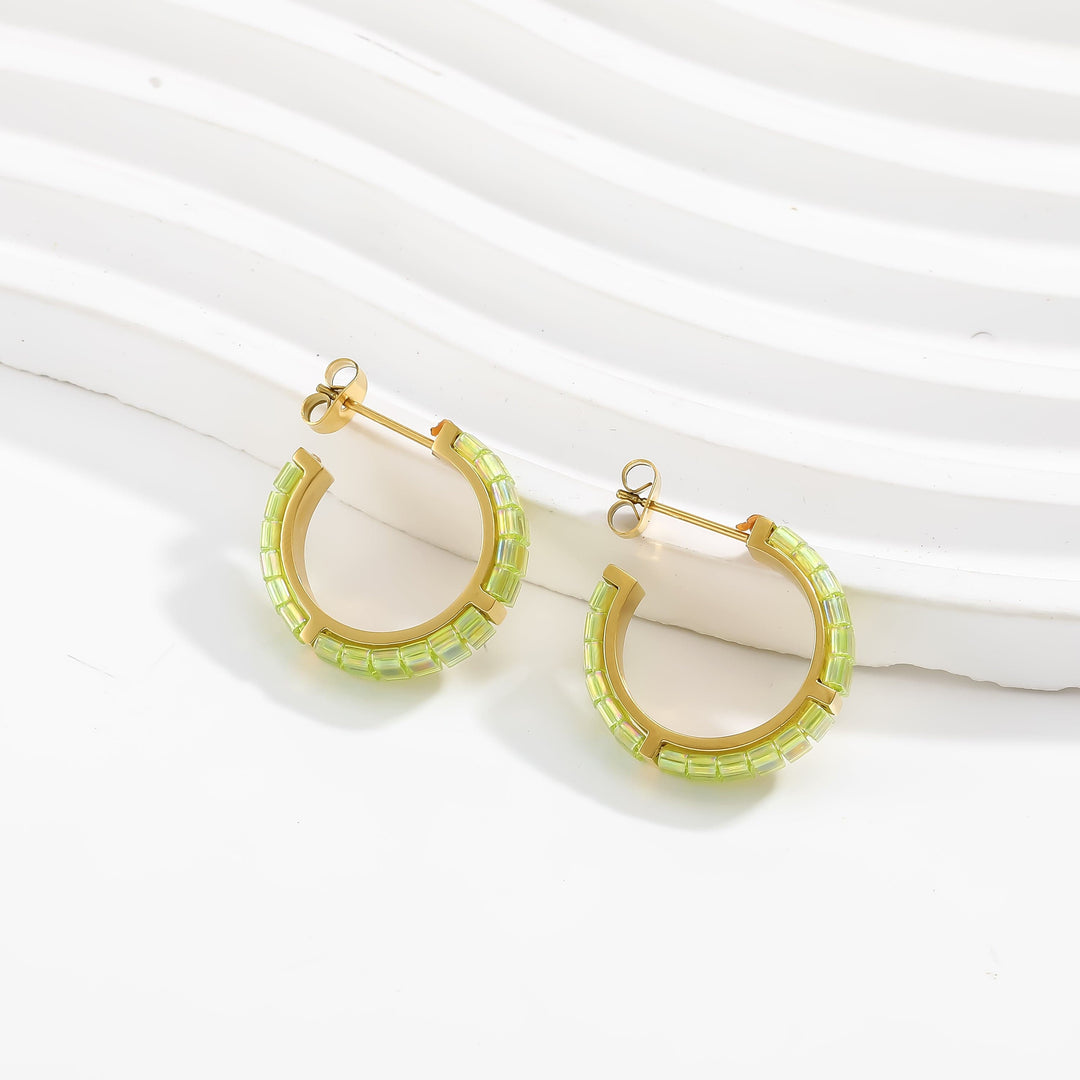 Nathalie - Boucles d'oreilles - earring fait main en perles Miyuki par Køss Design