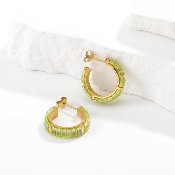 Nathalie - Boucles d'oreilles Pierre de naissance Août