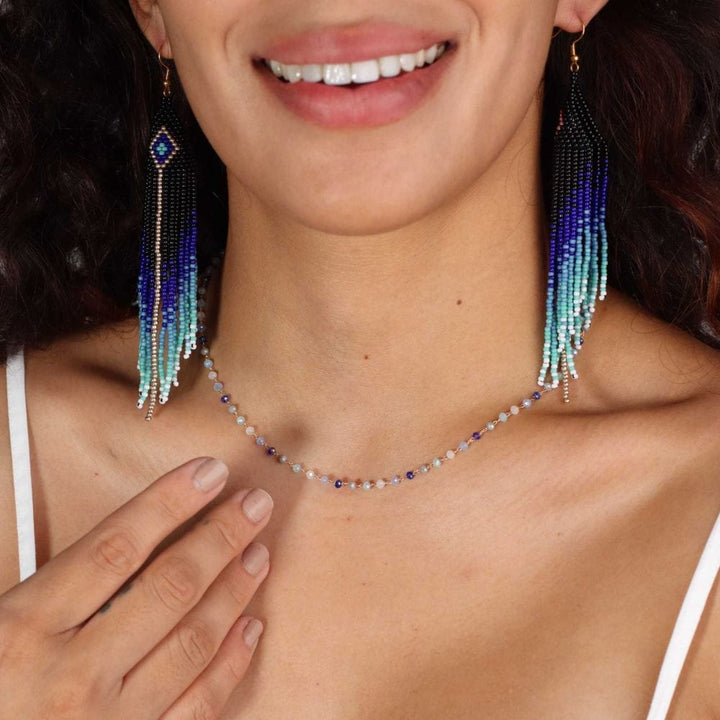 Paloma - détail des couleurs et motifs en perles Miyuki Tila