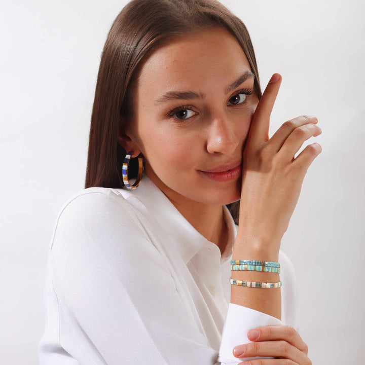 Tila - détail des couleurs et motifs en perles Miyuki Tila