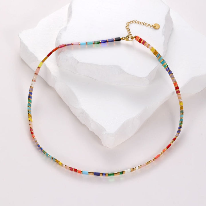 Rainbøw - Collier de perles - necklace fait main en perles Miyuki par Køss Design